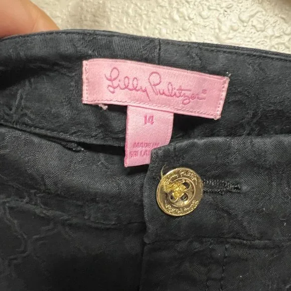 Lilly Pulitzer black straight leg pants size 14 - Picture 2 of 3